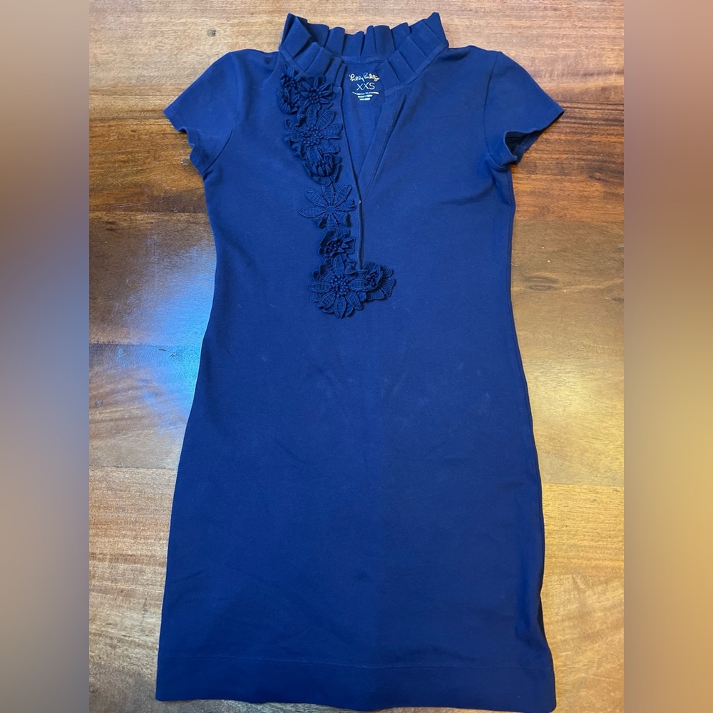 lilly pulitzer Cotton Sleeveless Navy Dress Size XXS